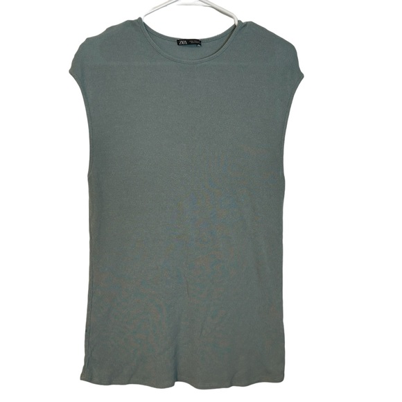 Zara Knit Sleeveless Light Blue Top - Picture 6 of 8